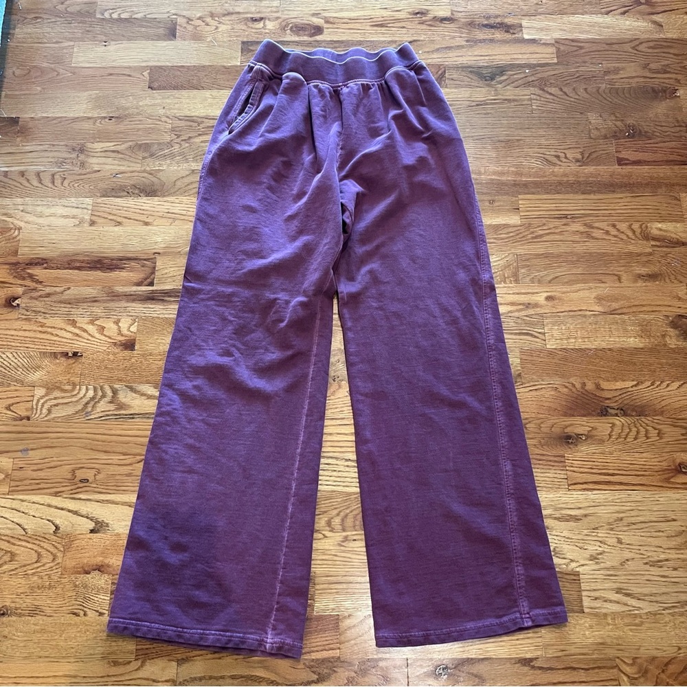 Zenana Outfitters Wide-Leg Pull-On Joggers Purple Size Medium